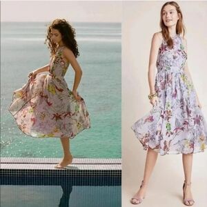 Anthropologie Purple Floral Dress